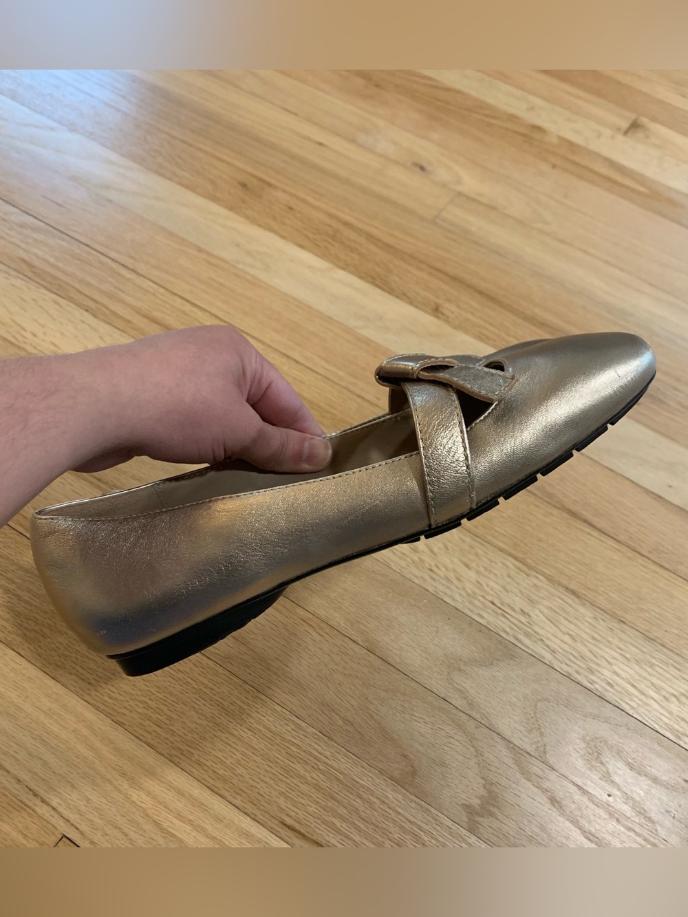 Donald J. Pliner Metallic Ballet Flats Strap Square Toe Women’s Size 8.5 - Picture 8 of 9